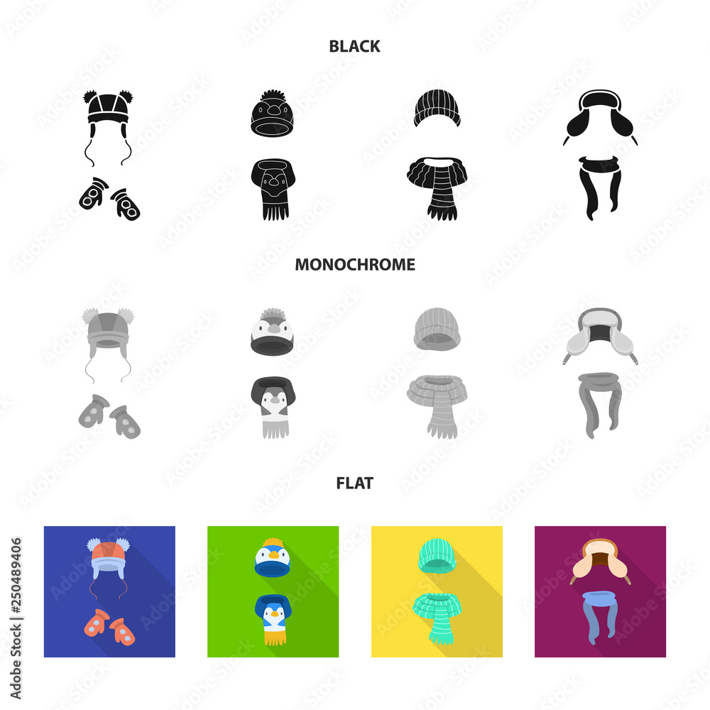 Isolated object of clothes and texture logo. Set of clothes and weather vector icon for stock. Isolated object of clothes and texture logo. Set of clothes and weather vector icon for stock.