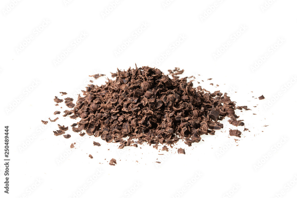 Chocolate Chips isolated on white background, macro Chocolate Chips isolated on white background, macro