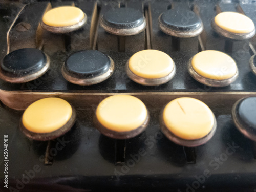 Buttons bayan close-up.Key accordion close-up.