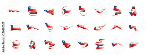 Chile flag, vector illustration on a white background.