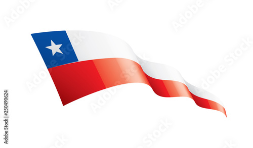 Chile flag, vector illustration on a white background.