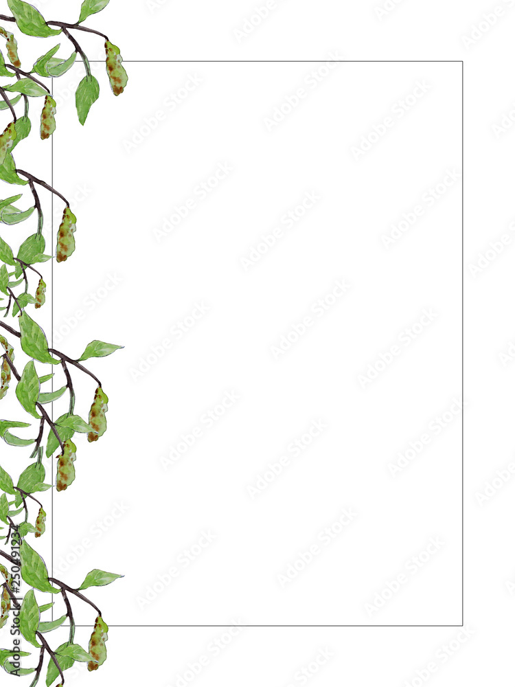 Spring birch branch frame