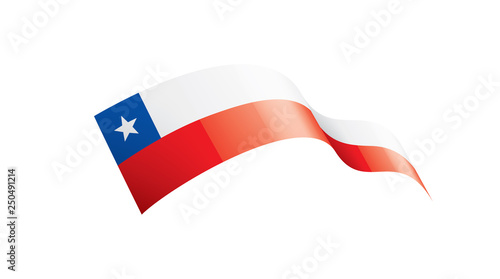 Chile flag, vector illustration on a white background.