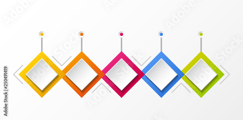 Concept of empty infographic with rhombus icons. Vector.