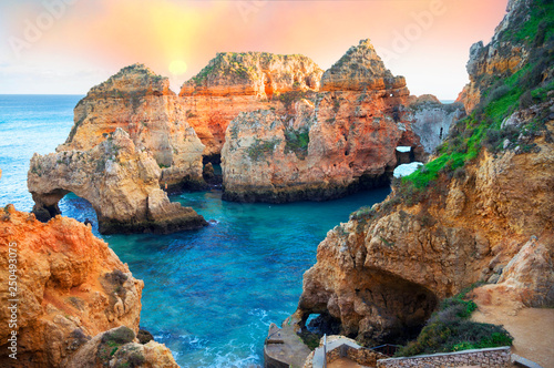 Rocky coast of Lagos, Portugal