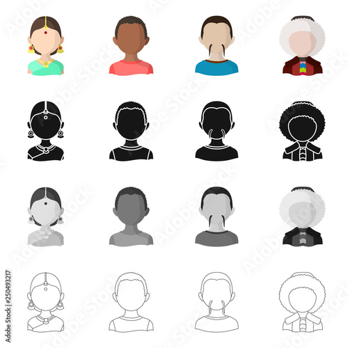 Isolated object of imitator and resident sign. Collection of imitator and culture stock symbol for web.