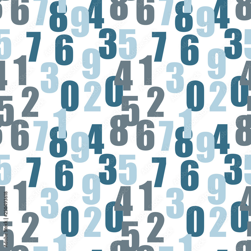 Mathematics background - different numbers in random pattern. School pattern for children.Background for kids. Seamless abstract vector pattern Mathematics background - different numbers in random pattern. School pattern for children.Background for kids. Seamless abstract vector pattern