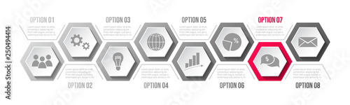 Company milestone with business icons - company timeline. Vector