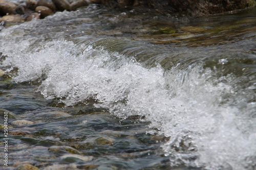 water flowing over rocks