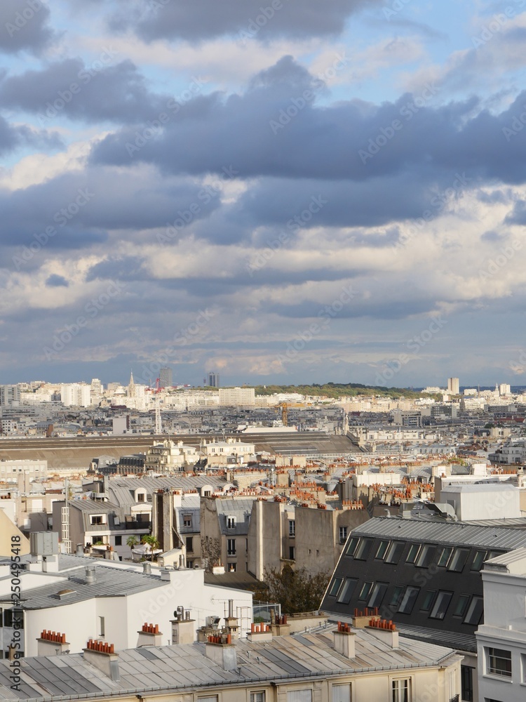 Above the rooftops of Paris, Looking east from the Montmartre seen