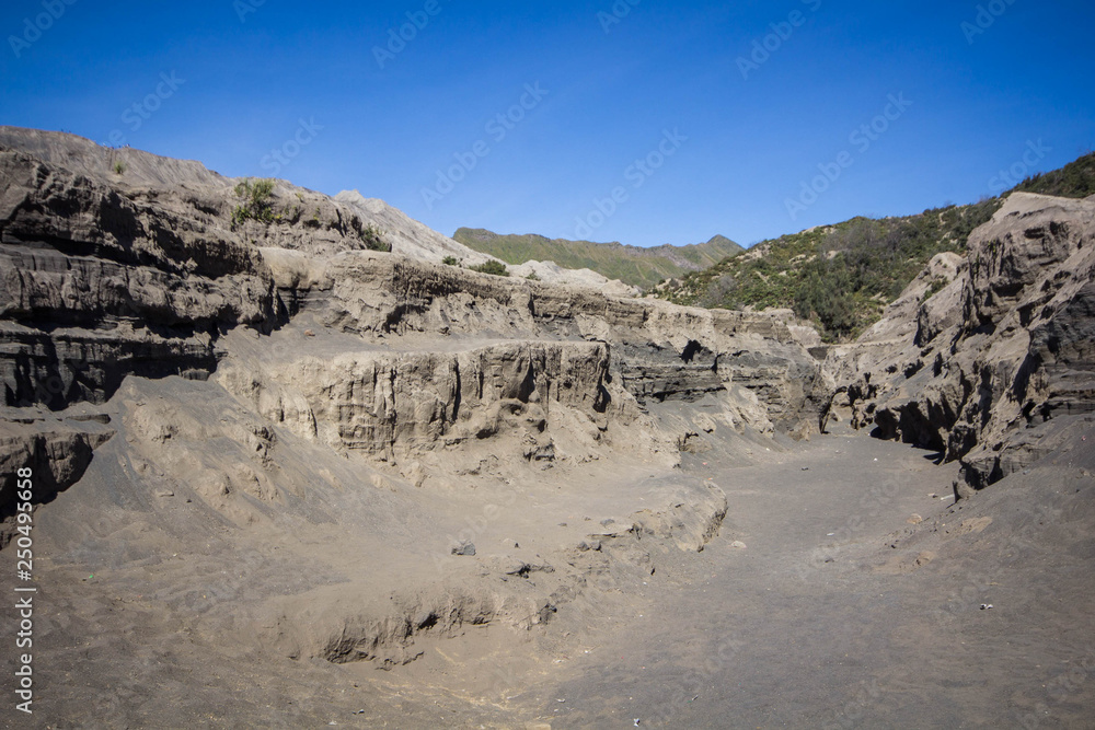 Bromo vulcano and crater