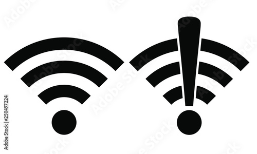 WiFi Symbol, Connected and Not Connected