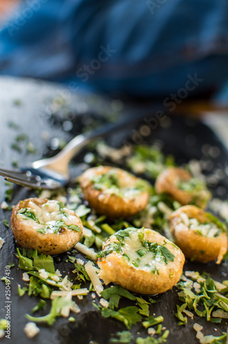 Mushrooms stuffed with cheese