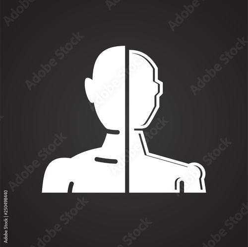 Bionic prothesis icon on black background for graphic and web design, Modern simple vector sign. Internet concept. Trendy symbol for website design web button or mobile app