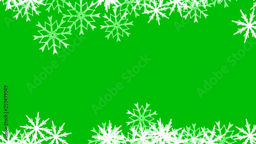 Abstract background with a variety of colorful snowflakes. Big and small.