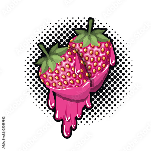 strawberry dripping icon