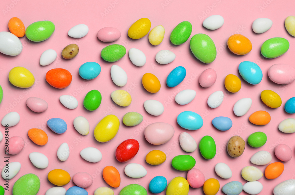 Obraz premium Chocolate Eggs on Bright Background, Sweet Easter Treat
