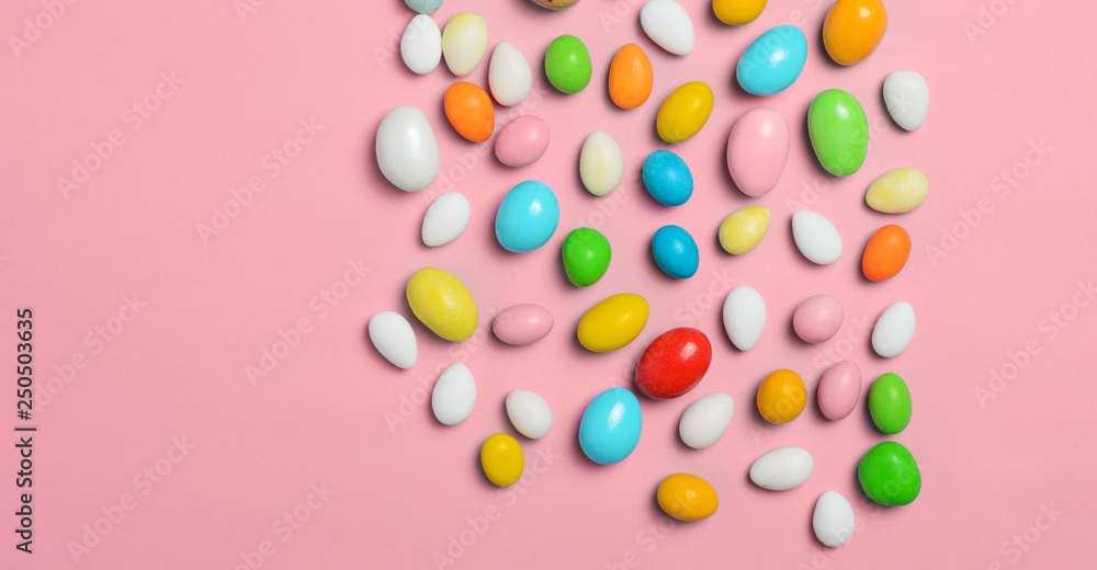 Chocolate Eggs on Bright Background, Sweet Easter Treat Chocolate Eggs on Bright Background, Sweet Easter Treat