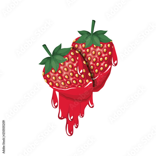 strawberry dripping icon