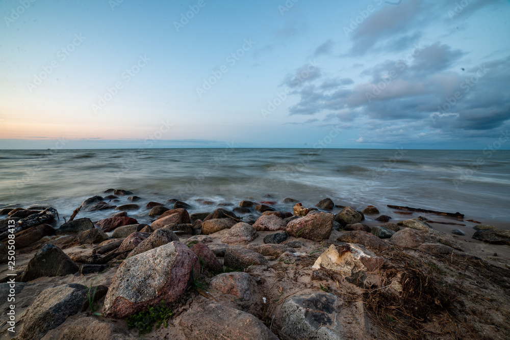colorful sunset on the sea beach in summer colorful sunset on the sea beach in summer