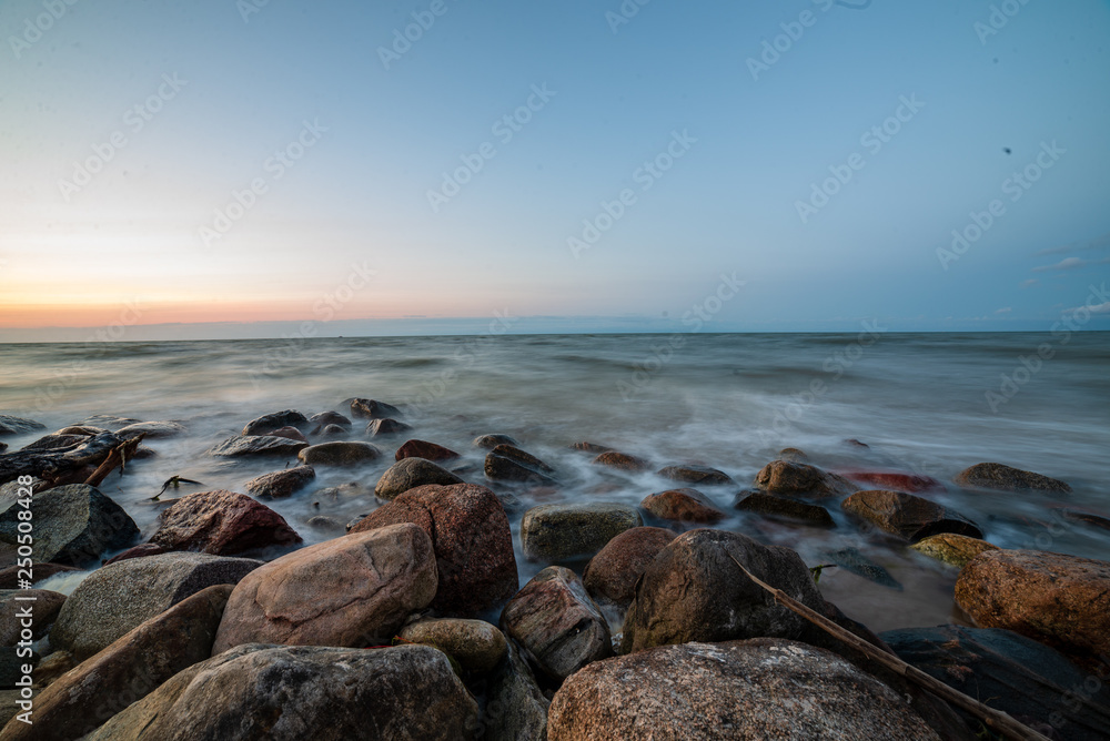 colorful sunset on the sea beach in summer colorful sunset on the sea beach in summer