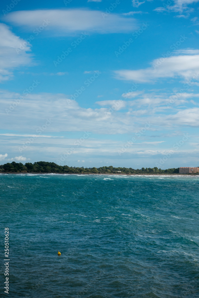 Fototapeta premium The coast of Ibiza one day with very bad sea