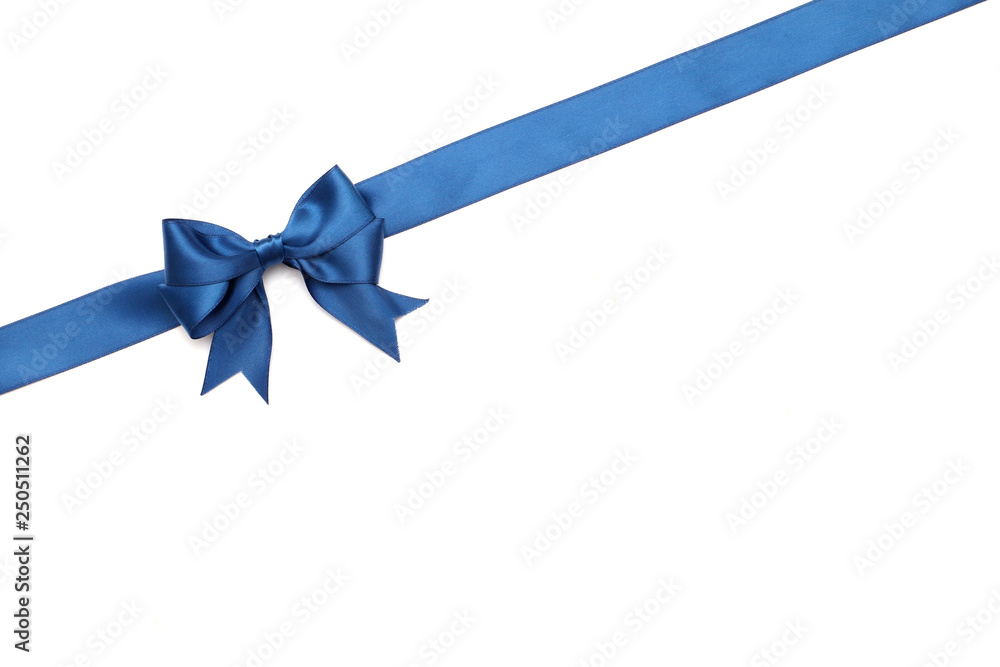 Beautiful gift blue bow with ribbon isolated on white background. Beautiful gift blue bow with ribbon isolated on white background.