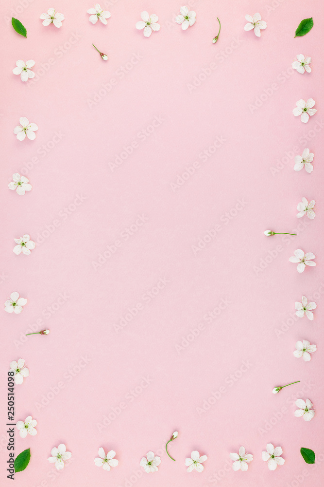 White spring cherry tree blooming flowers pattern White spring cherry tree blooming flowers pattern