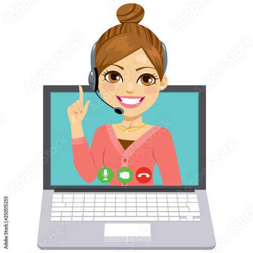 Illustration of call center...