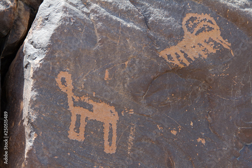 archaeological and graffiti on stones in a town called afif is a city in central Saudi Arabia photo