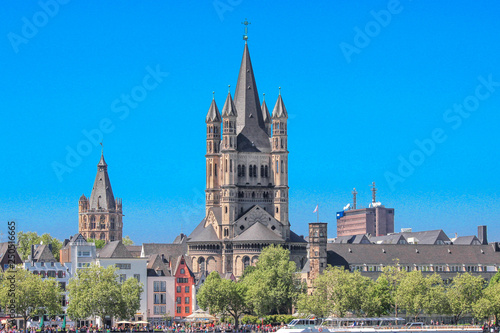 Fototapeta Naklejka Na Ścianę i Meble -  Groß Sankt Martin Kirche am Fischmarkt Köln 