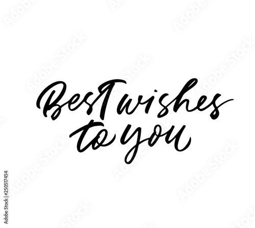 Best wishes to you phrase. Modern vector brush calligraphy.