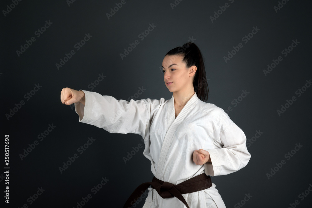 Karate woman in action Karate woman in action
