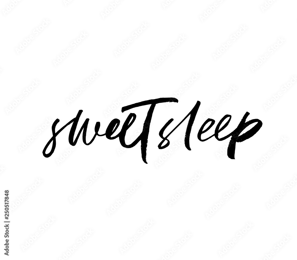 Sweet sleep phrase. Vector illustration of handwritten lettering. Sweet sleep phrase. Vector illustration of handwritten lettering.