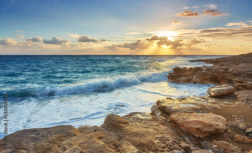 The magic of a beautiful sunset . Cyprus is an island country in the Eastern Mediterranean Sea The magic of a beautiful sunset . Cyprus is an island country in the Eastern Mediterranean Sea