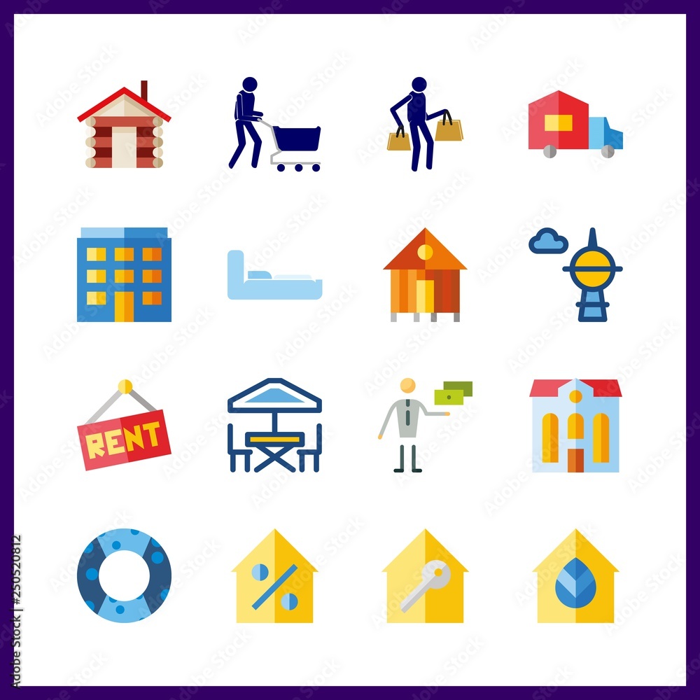 16 estate icon. Vector illustration estate set. skyscraper and bunk icons for estate works 16 estate icon. Vector illustration estate set. skyscraper and bunk icons for estate works