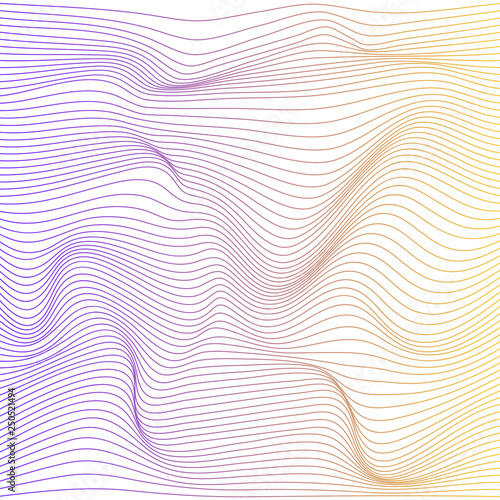 Vector color stripe deformation background.