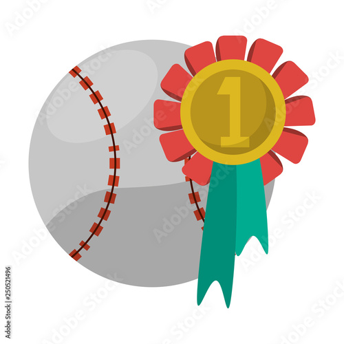 baseball ball with first place award