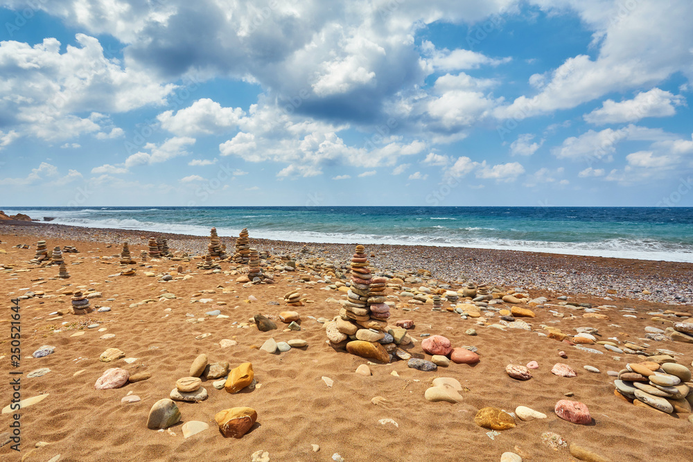 Beautiful wild beach with clear turquoise water and waves. Beautiful wild beach with clear turquoise water and waves.