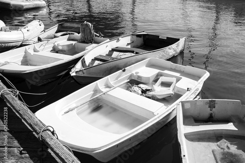 docked boats in the harbor © nickhallphoto