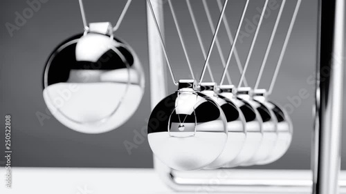 Newton cradle loop able animation. 3d rendering fullhd animation