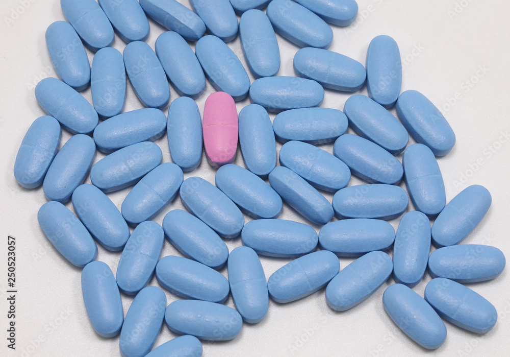 pink pastille in the middle of blue pads pink pastille in the middle of blue pads
