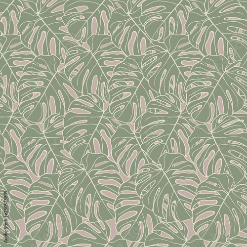 tropical leaves repeat pattern design