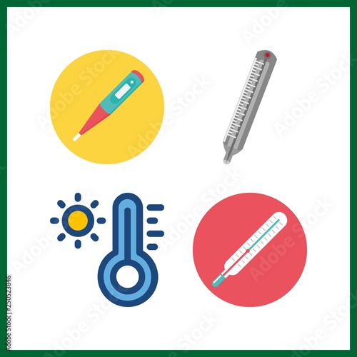 4 forecast icon. Vector illustration forecast set. thermometer icons for forecast works