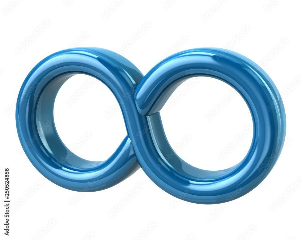 Blue symbol of infinity 3d illustration Blue symbol of infinity 3d illustration