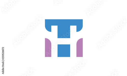 TH monogram design created in the modern negative space style.