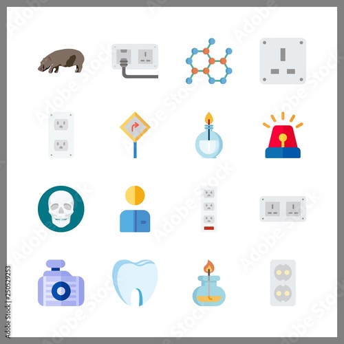 16 danger icon. Vector illustration danger set. toot and road sign icons for danger works