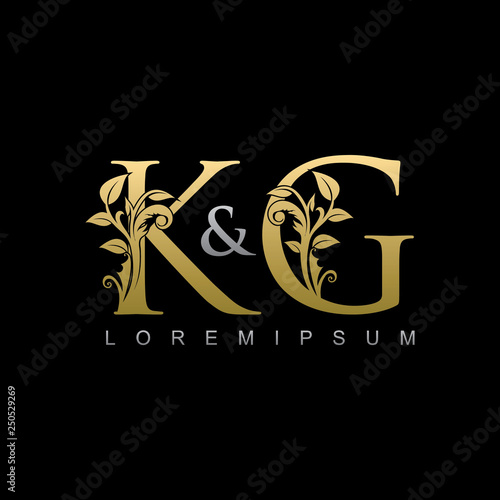 Golden Classy KG Letter Logo