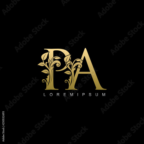 Golden Classy PA Letter Logo