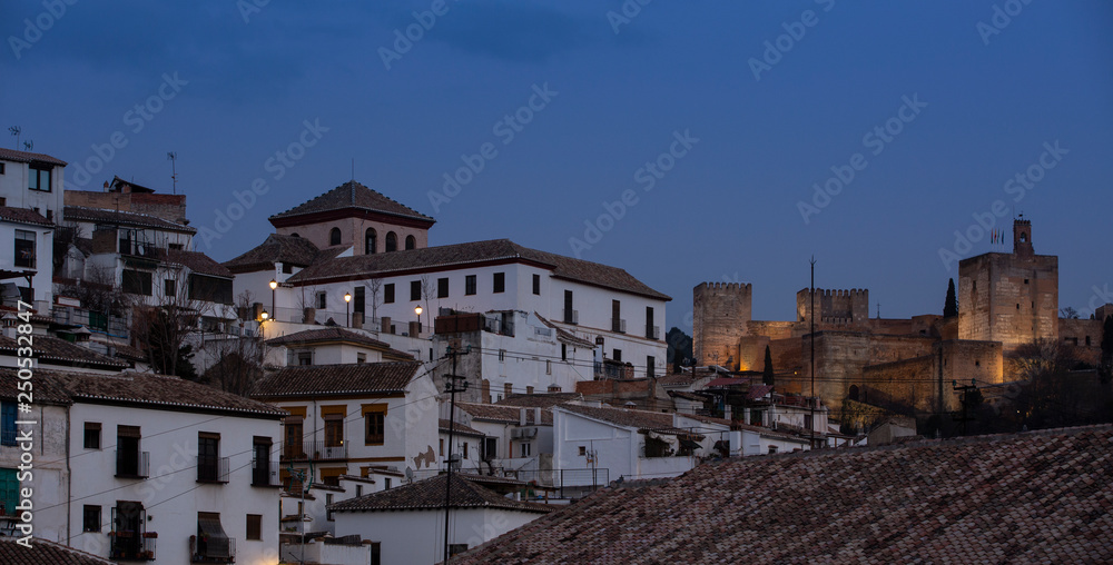 Vista del albaicín y la Alhambra de Granada